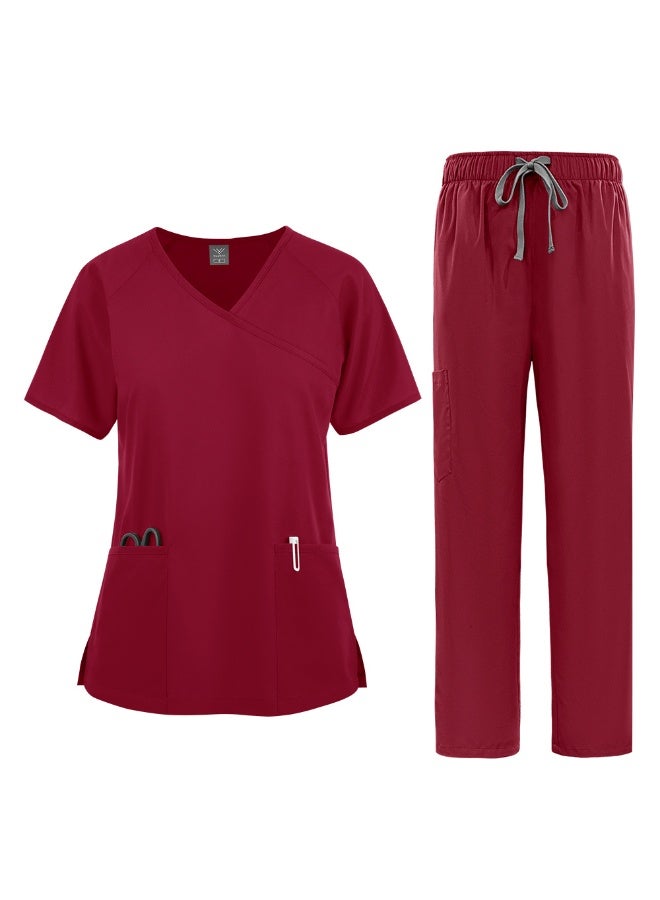NIBEMINENT Doctor Nurse Nursing Clothes Nursing Elastic Pants Spa Top Pants Supplies Nurse Suit Workwear - Image 1