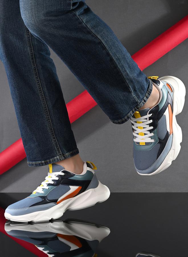 Styli Color Block Chunky Sole Lace Up Sneakers  - Image 2