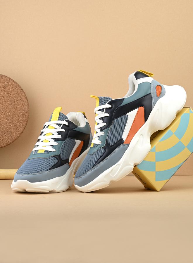 Styli Color Block Chunky Sole Lace Up Sneakers  - Image 1