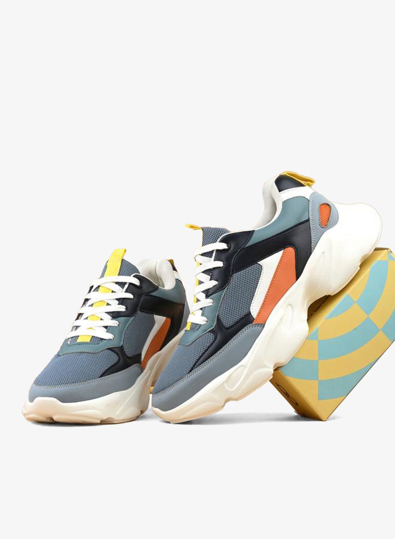 Styli Active Color Block Chunky Sole Lace Up Sneakers - Image 4