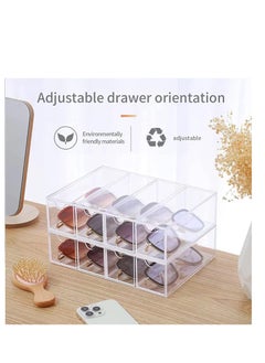 Generic Sunglasses Case Storage Box with 4 Clear Divided Drawers for Glasses, Acrylic Tabletop Display Organizer Jewelry Cosmetic Watch Storage Makeup Brush Holder Eye Glass Cases  - Image 5