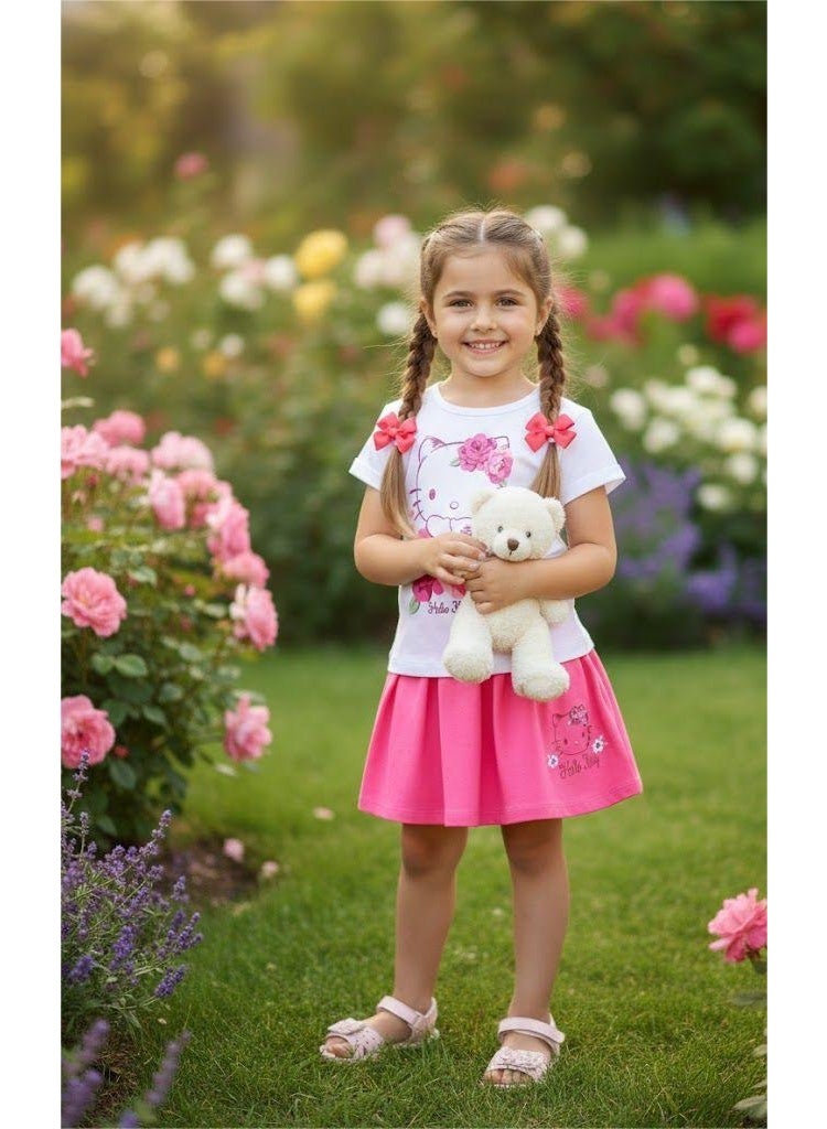 هالو كيتي طقم هيلو كيتي للبنات تنورة وقميص من كيدز تي في - Image 2