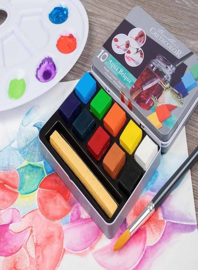 Cretacolor Aqua Brique Watercolor Block 10-Color Tin Set, Aqua Brique 10 Color Set - Image 3