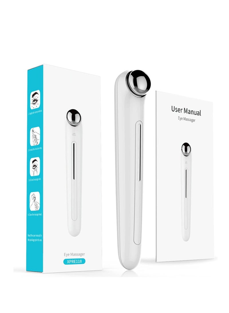 Eye Massager, Eyes Facial Massager Wand, Face Eye Massager Lift 3D Roller Electric Sonic Energy Rejuvenation, Gentle Massage Effect, Dark Circle Remover, Eliminate Eye Bags  Puffy Eye (White) - Image 2