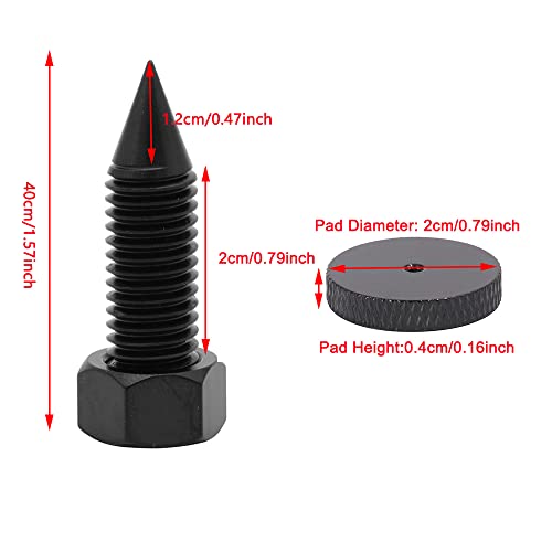 Flushbay 4 Pack Speaker Spikes Floor Protectors Adjustable Speaker Isolation Spikes M10 Black for Subwoofer CD DVD Player Turntable Recorder Chassis with Speaker Isolation Feet Pad (M10) - Image 3