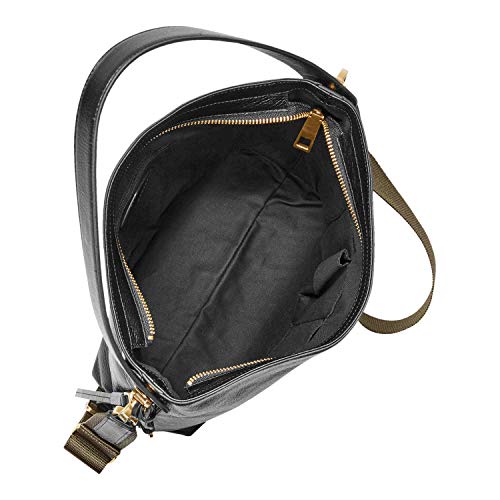 Fossil Women's Maya Leather Small Hobo Purse Handbag, Black (Model: ZB6979001) - Image 3