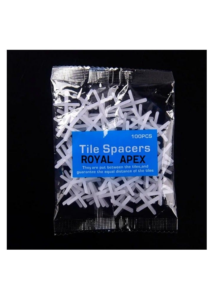 Royal Apex Construction Ceramic Tile Spacers 100Pcs Pkts Plastic Tile Spacer Cross Tiling Ceramic Tilers Spacer 4Mm - Image 1