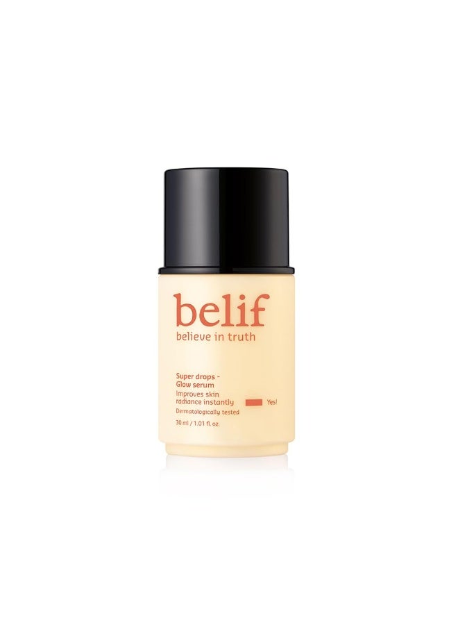 Belif Super Drops Niacinamide Vitamin C Glow Serum | 2-in-1 Primer + Brightening Face Serum | Hydrating, Radiant & Dewy Finish | Korean Skincare | Vegan, Clean Beauty for All Skin Types | 30ml - Image 1