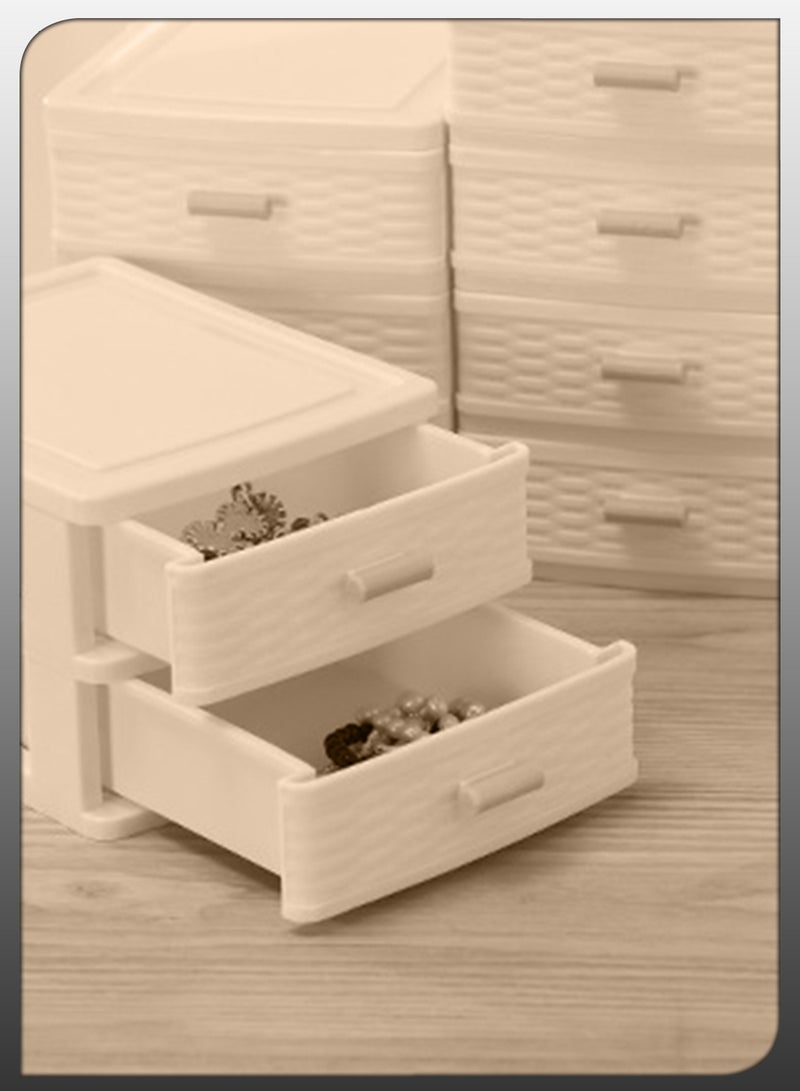 دي بلو البلاستيك 4 طبقات أدراج تخزين صغيرة مقصورات صندوق الحاويات سعة كبيرة حقيبة تخزين مستحضرات التجميل للغرور الحمام منظم كونترتوب طاولة جانبية - Image 4
