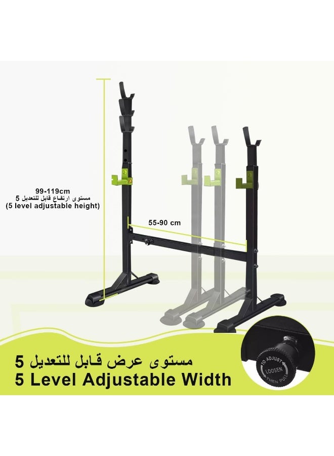 founder Squat Rack Stand Fitness Barbell Stand Pull Up Bar, Strength Training Bench Press Rack Adjustable Power Barbell Rack Dip Stand Multifunctional Dumbbell Rack Weight Lifting Home Indoor Gym, Load 300kg - Image 2