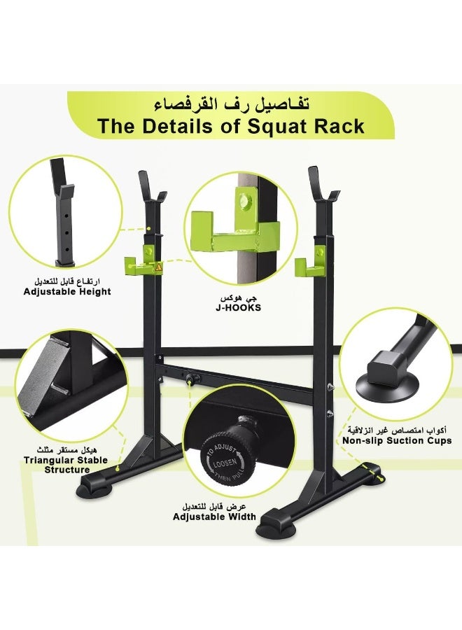 founder Squat Rack Stand Fitness Barbell Stand Pull Up Bar, Strength Training Bench Press Rack Adjustable Power Barbell Rack Dip Stand Multifunctional Dumbbell Rack Weight Lifting Home Indoor Gym, Load 300kg - Image 3