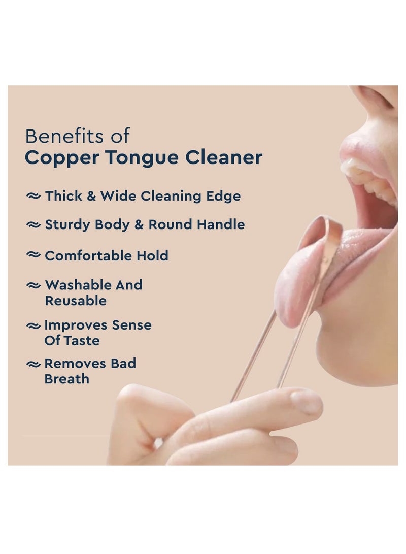 CLAIR Oral Care Tongue Cleaner Copper 13 x 6cm - Image 3