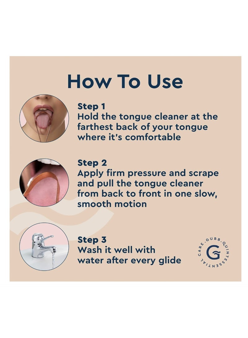 CLAIR Oral Care Tongue Cleaner Copper 13 x 6cm - Image 4