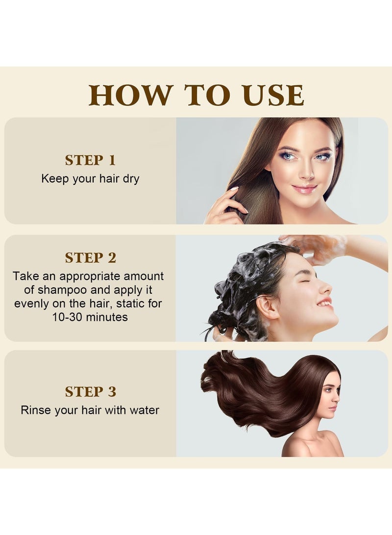 NOVA شامبو صبغة الشعر لون طبيعي فوري لتغطية الشعر الرمادي، تركيبة آمنة للجنسين، للعناية بالشعر 3 في 1، مكونات عشبية، للحفاظ على صحة الشعر ولمعانه (بني فاتح) - Image 5