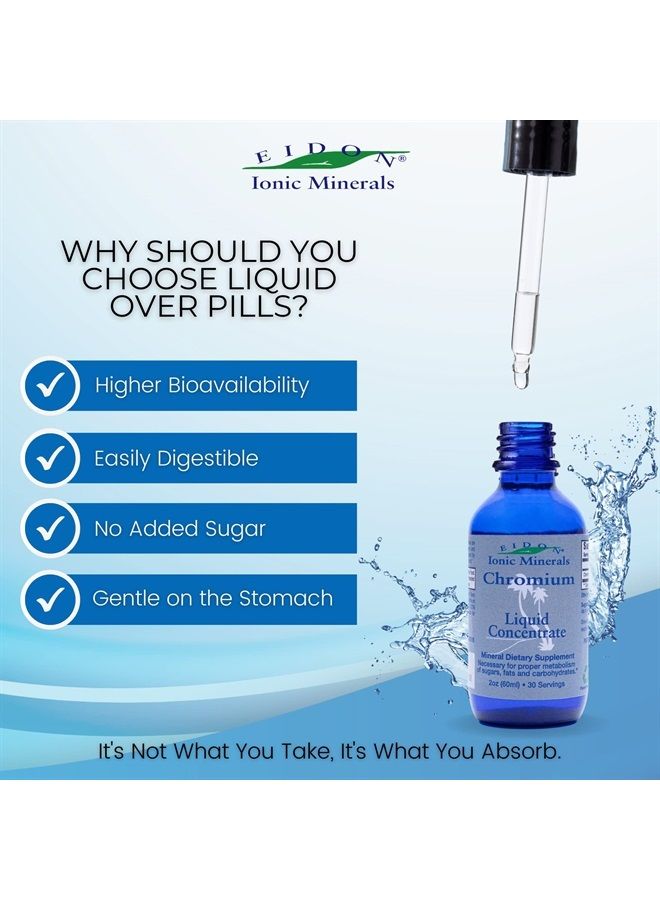 Eidon Ionic Minerals Liquid Chromium Concentrate - Ionic Chromium Drops, Supports Stable Energy Levels, All-Natural, Vegan, Gluten-Free, No Preservatives or Additives - 2 Oz Bottle - Image 3