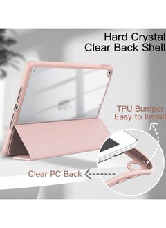 Generic Case Compatible with iPad 10.2 Inch (9th Generation 2021/8th Gen 2020/7th Gen 2019), Auto Wake/Sleep Cover with Pencil Holder (Pink)  - Image 3