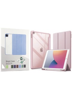 Generic Case Compatible with iPad 10.2 Inch (9th Generation 2021/8th Gen 2020/7th Gen 2019), Auto Wake/Sleep Cover with Pencil Holder (Pink)  - Image 2