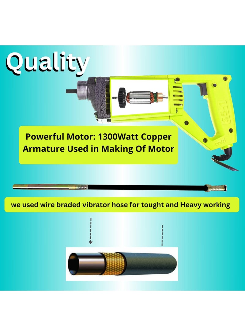 ICYLIFE ICYLIFE 1300WATT Concrete Vibratoriron Machine With 15 Mtr Needle Electric Concrete Vibrator 13500rpm  - Image 3