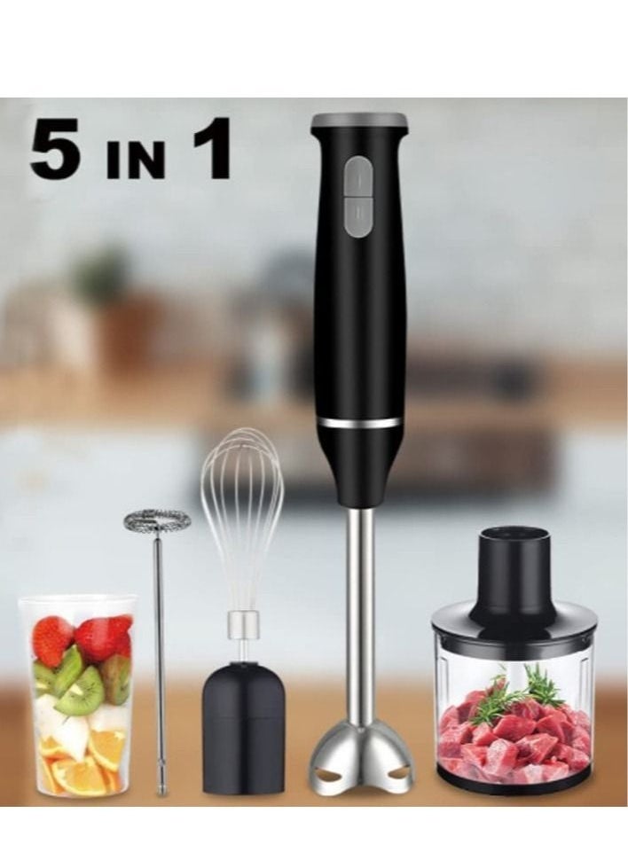 ELTRAZONE - Hand Blender 5 in 1 Stainless Steel Stem with Chopper and Whisk 6-Speed Immersion Stick Blender - Image 1