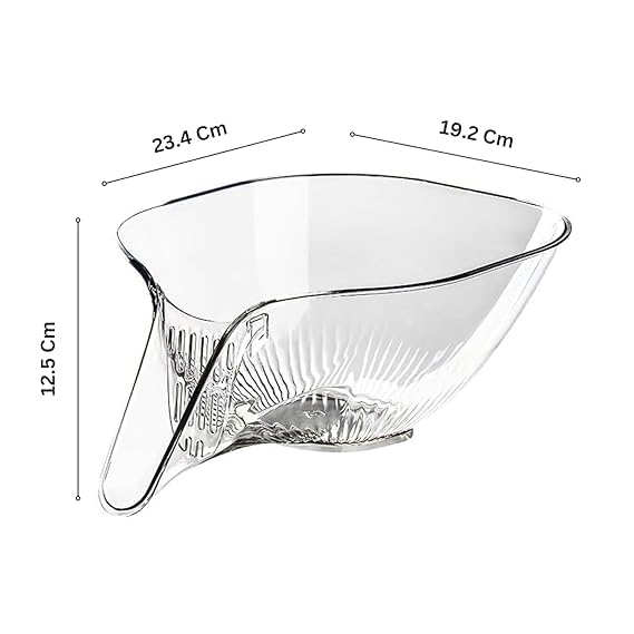 PUNJAN Transparent Grey Kitchen Sink Drain Basket with Spout Pack of 1Vegetable Strainers Draining Mesh Filters for Fruits Vegetables Grains and More - Image 2