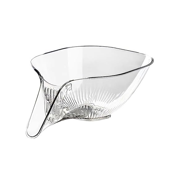 PUNJAN Transparent Grey Kitchen Sink Drain Basket with Spout Pack of 1Vegetable Strainers Draining Mesh Filters for Fruits Vegetables Grains and More - Image 1