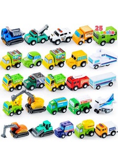 JOYIN 25 Piece Pull Back Cars And Trucks Toy Vehicles Set For Toddlers, Girls And Boys Kids Play Set, Diecast Car Set  - Image 2