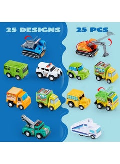 JOYIN 25 Piece Pull Back Cars And Trucks Toy Vehicles Set For Toddlers, Girls And Boys Kids Play Set, Diecast Car Set  - Image 3