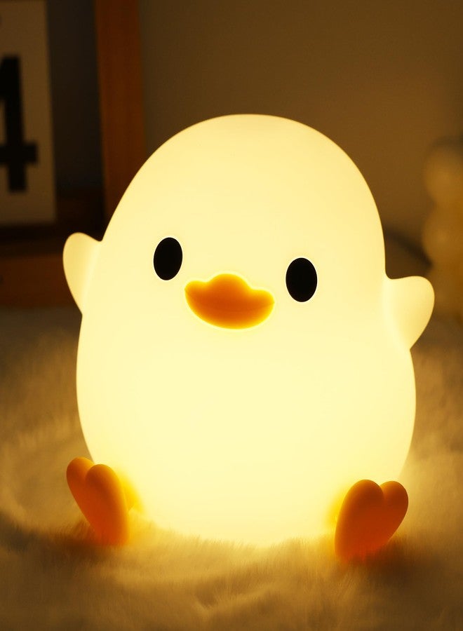 Ammonite DoDo Duck Night Light, Cute Soft Silicone Duck Lamp for Kids, Rechargeable LED Dimmable Bedside Lamp with 20 Minute Timer, Gifts for Boys Girls Women - Image 1