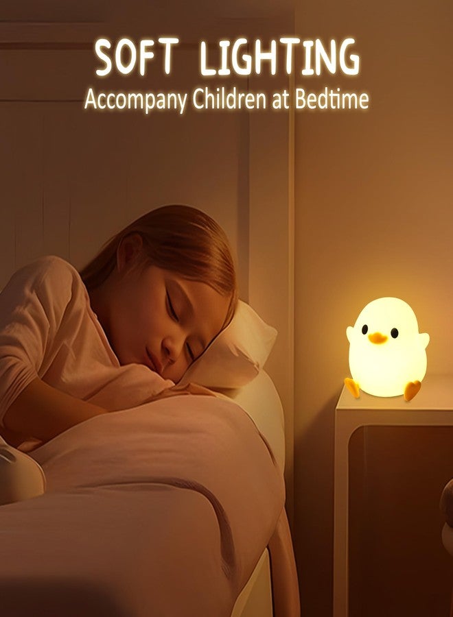 Ammonite DoDo Duck Night Light, Cute Soft Silicone Duck Lamp for Kids, Rechargeable LED Dimmable Bedside Lamp with 20 Minute Timer, Gifts for Boys Girls Women - Image 3