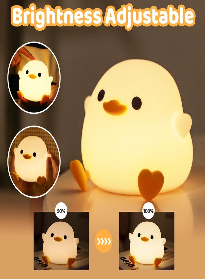 Ammonite DoDo Duck Night Light, Cute Soft Silicone Duck Lamp for Kids, Rechargeable LED Dimmable Bedside Lamp with 20 Minute Timer, Gifts for Boys Girls Women - Image 2