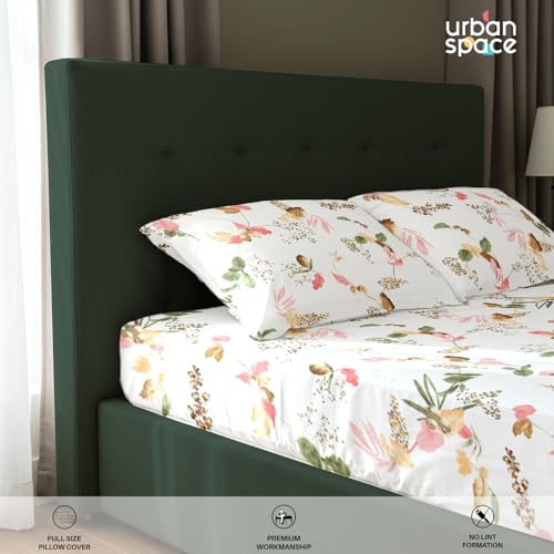 Urban Space Regal 100% Percale Cotton 200 TC Printed Bedsheet for Single Bed with 1 Pillow Cover (Size 58 x 90 inches, Cherry Blossom-Peach) - Image 4