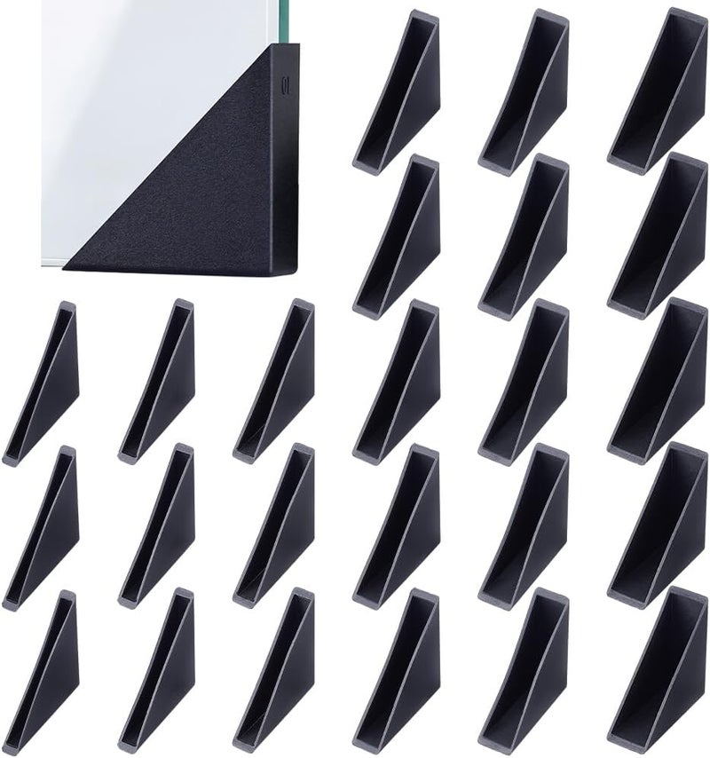 BENECREAT 60Pcs Triangle Corner Protector 6 Sizes Plastic Glass Table Shelf Corner Guards Black Mirror Corner Covers Baby Proofing Edge Protector - Image 1