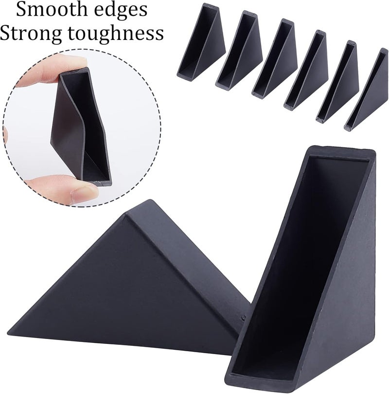 BENECREAT 60Pcs Triangle Corner Protector 6 Sizes Plastic Glass Table Shelf Corner Guards Black Mirror Corner Covers Baby Proofing Edge Protector - Image 4
