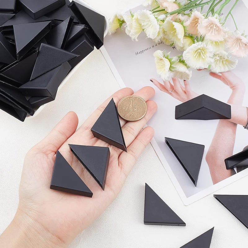 BENECREAT 60Pcs Triangle Corner Protector 6 Sizes Plastic Glass Table Shelf Corner Guards Black Mirror Corner Covers Baby Proofing Edge Protector - Image 2