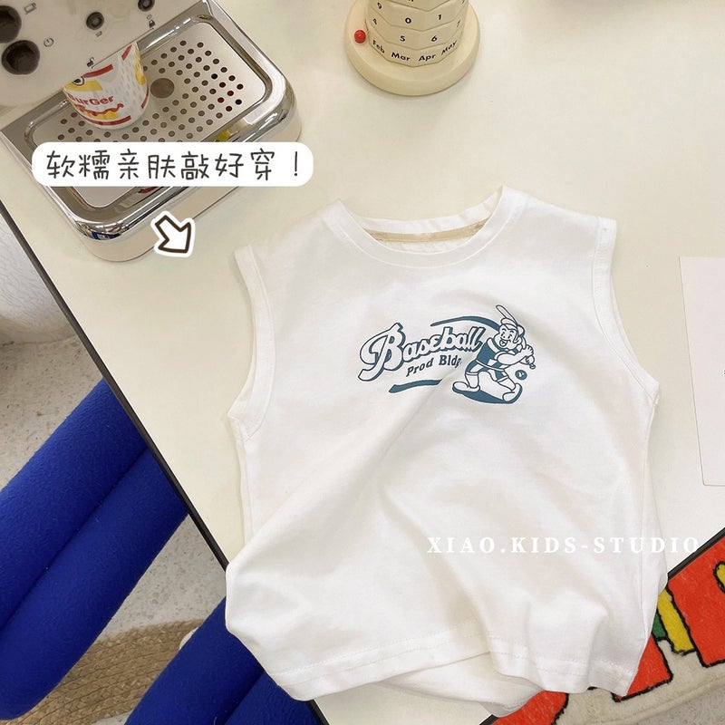 Fried Chicken Is A Good Match ~ Summer Children'S Vest Sleeveless T-Shirt Boys Cotton Loose Baby Thin Round Neck Pullover Children'S Clothing - Image 5