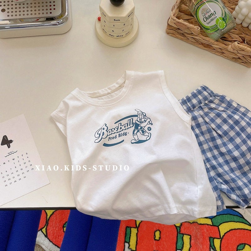 Fried Chicken Is A Good Match ~ Summer Children'S Vest Sleeveless T-Shirt Boys Cotton Loose Baby Thin Round Neck Pullover Children'S Clothing - Image 3