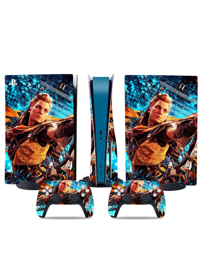 Loquat PS5 Sticker Optical Drive Edition Digital Edition PS5 Protective Film Handle Sticker Frog Wilds Horizon-Color:TN-DiskPS5-4498  - Image 1