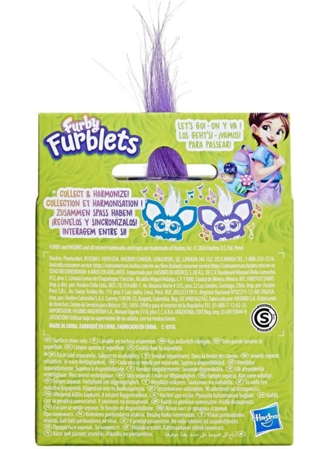 Furby فوربلتس ستار-لي صديق صغير، 45+ صوت، موسيقى المجرة، يتحدث فقط بالفوربيش، ألعاب قماشية إلكترونية للبنات والأولاد، حيوانات أليفة تفاعلية، أزرق داكن، 6+ - Image 4