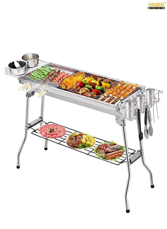 YANEK Stainless Steel Folding BBQ Camping Grill Large  - Image 5