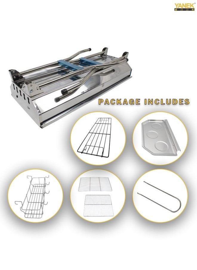 YANEK Stainless Steel Folding BBQ Camping Grill Large  - Image 4