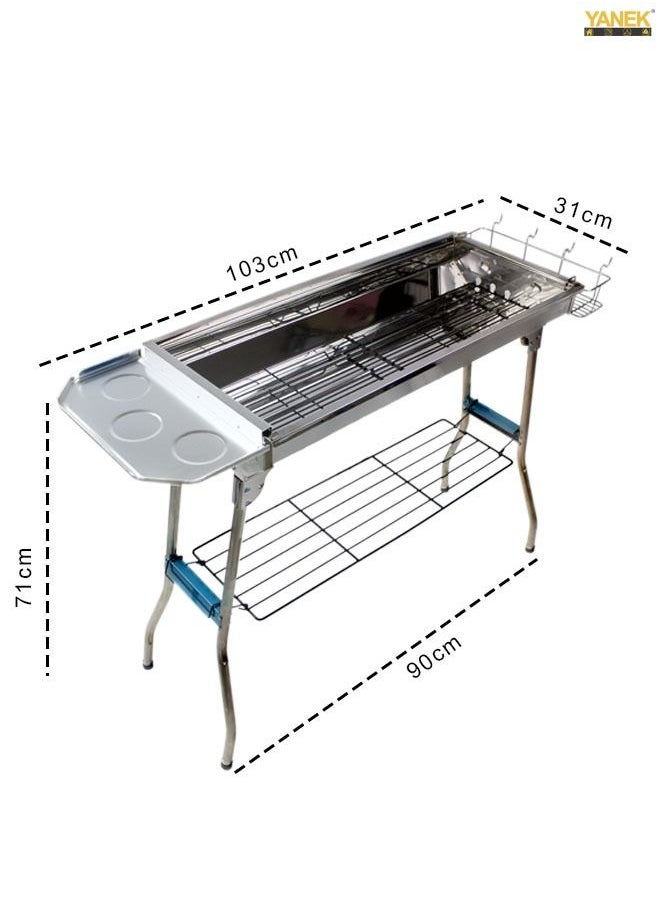 YANEK Stainless Steel Folding BBQ Camping Grill Large  - Image 2