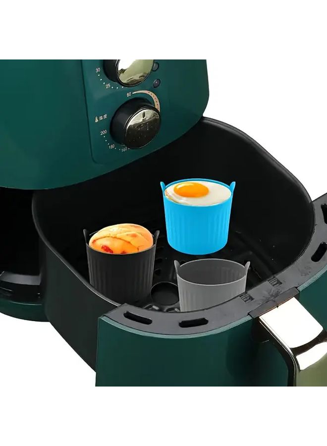 6 Grey Silicone Air Fryer Baking Cups Nonstick Food Grade Reusable Muffin Liners - Image 2