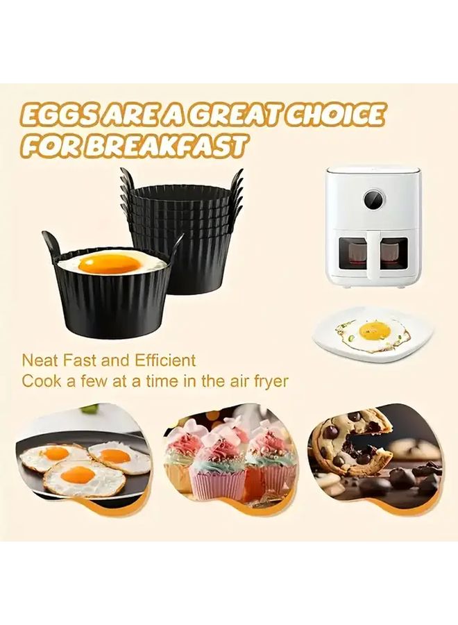 6 Grey Silicone Air Fryer Baking Cups Nonstick Food Grade Reusable Muffin Liners - Image 4