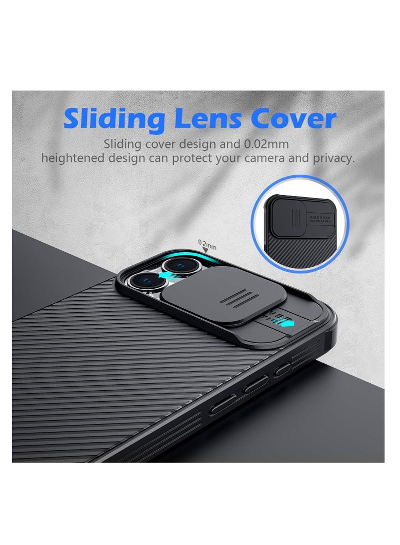 Aookay Case for iPhone 16 Pro Max, Protective Cover Case with Sliding Camera Cover, Hard PC and TPU Phone Case, Anti-Fingerprint, Anti-Fall, Anti-oil Matte Phone Case (Black) - Image 2