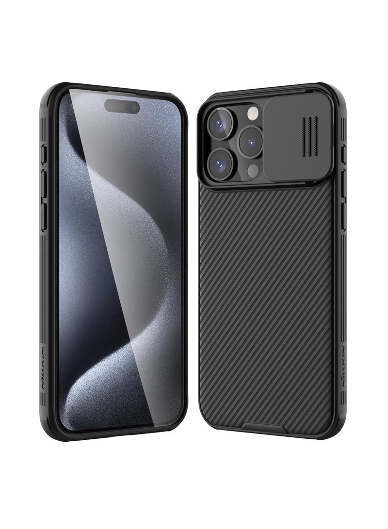 Aookay Case for iPhone 16 Pro Max, Protective Cover Case with Sliding Camera Cover, Hard PC and TPU Phone Case, Anti-Fingerprint, Anti-Fall, Anti-oil Matte Phone Case (Black) - Image 1