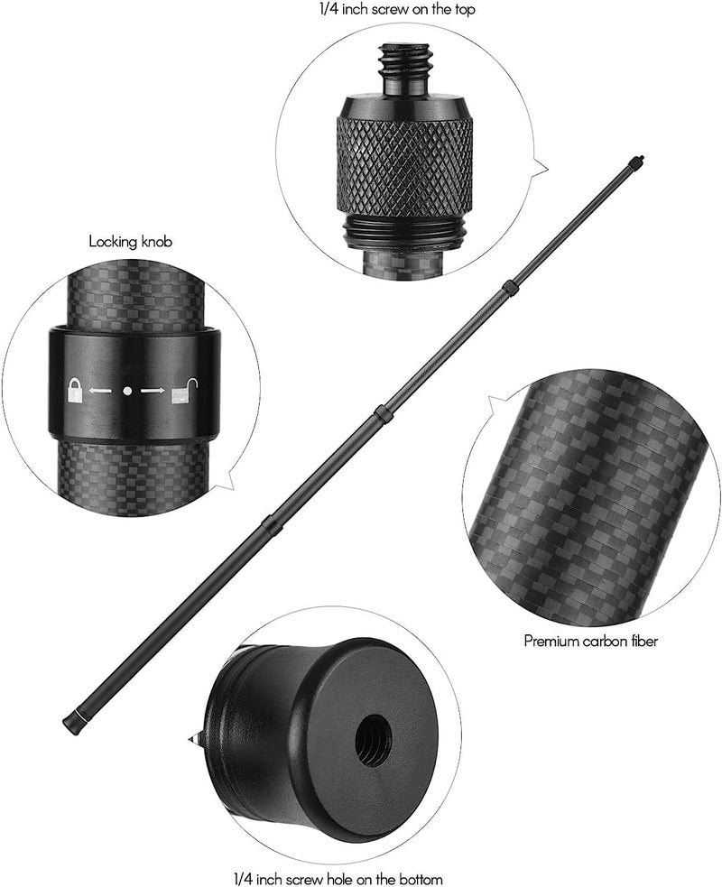ADOFYS 3 Meter Carbon Fiber Extended Invisible Monopod Stick for Insta360 ONE X3, ONE R ONE X2 Extended Invisible Stick, Gopro Hero 11/10/9, DJI Action Camera, Black - Image 4