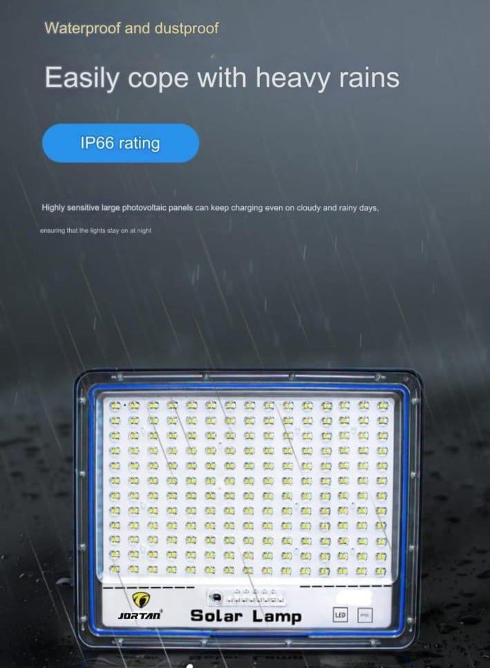 جورتان JORTAN 800 Watt Solar LED Flood Light، لوحة شمسية 35 Watt، بطارية 35000 مللي أمبير، سطوع عالي، IP66 مقاوم للماء، بطارية احتياطية من 12 إلى 15 ساعة، كشاف شمسي داخلي وخارجي - Image 4
