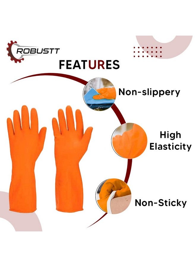 ROBUSTT Robustt Heavy Duty Rubber Hand gloves (10 Pairs) for Dishwashing, gardening, kitchen cleaning - Image 3