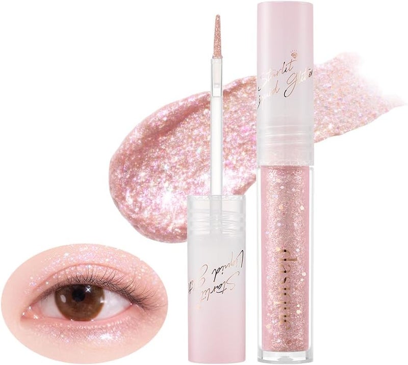 Dasique Starlit Jewel Liquid Glitter (06 Pink Crystal) | Twinkle Glitter Shadow | Long-Lasting | Multi-Dimensional Sparkle Finish | Quick Drying | Multipurpose