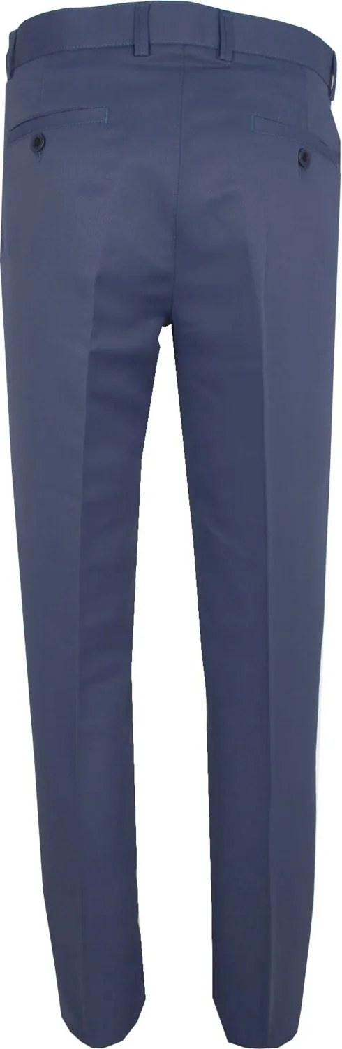 فاريتا Men's Steel Blue Dobby Classic Cut Linen Trousers